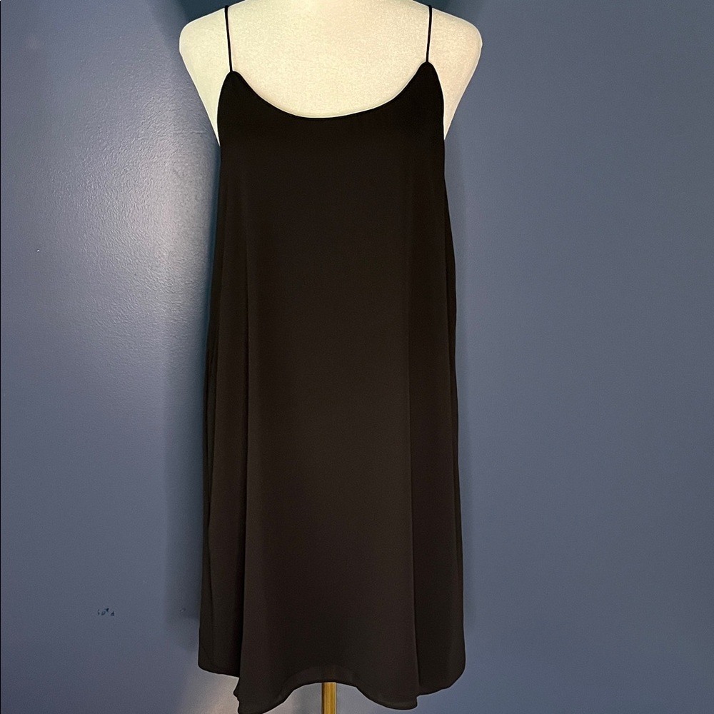 Alya - little black dress, lined, tiny spaghetti straps, super cute, hand wash,